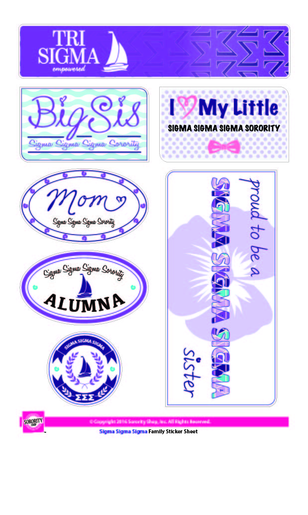 Sigma Sigma Sigma <br> Family Stickers