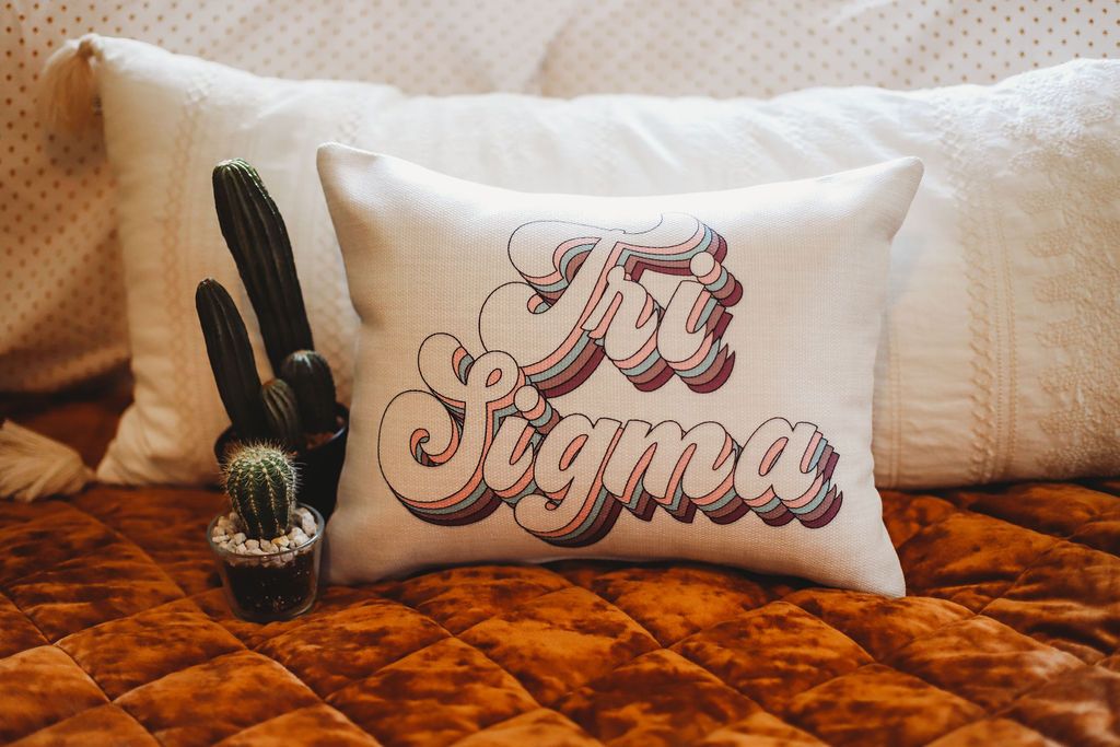 Sigma Sigma Sigma Retro Throw Pillow