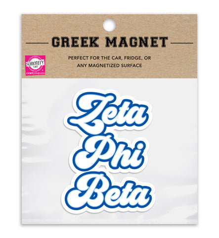 Zeta Phi Beta Retro Sorority Car Magnet Set of 2