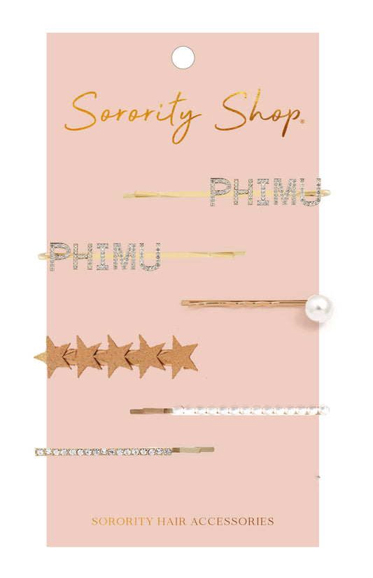 Phi Mu Sorority Hair Clips