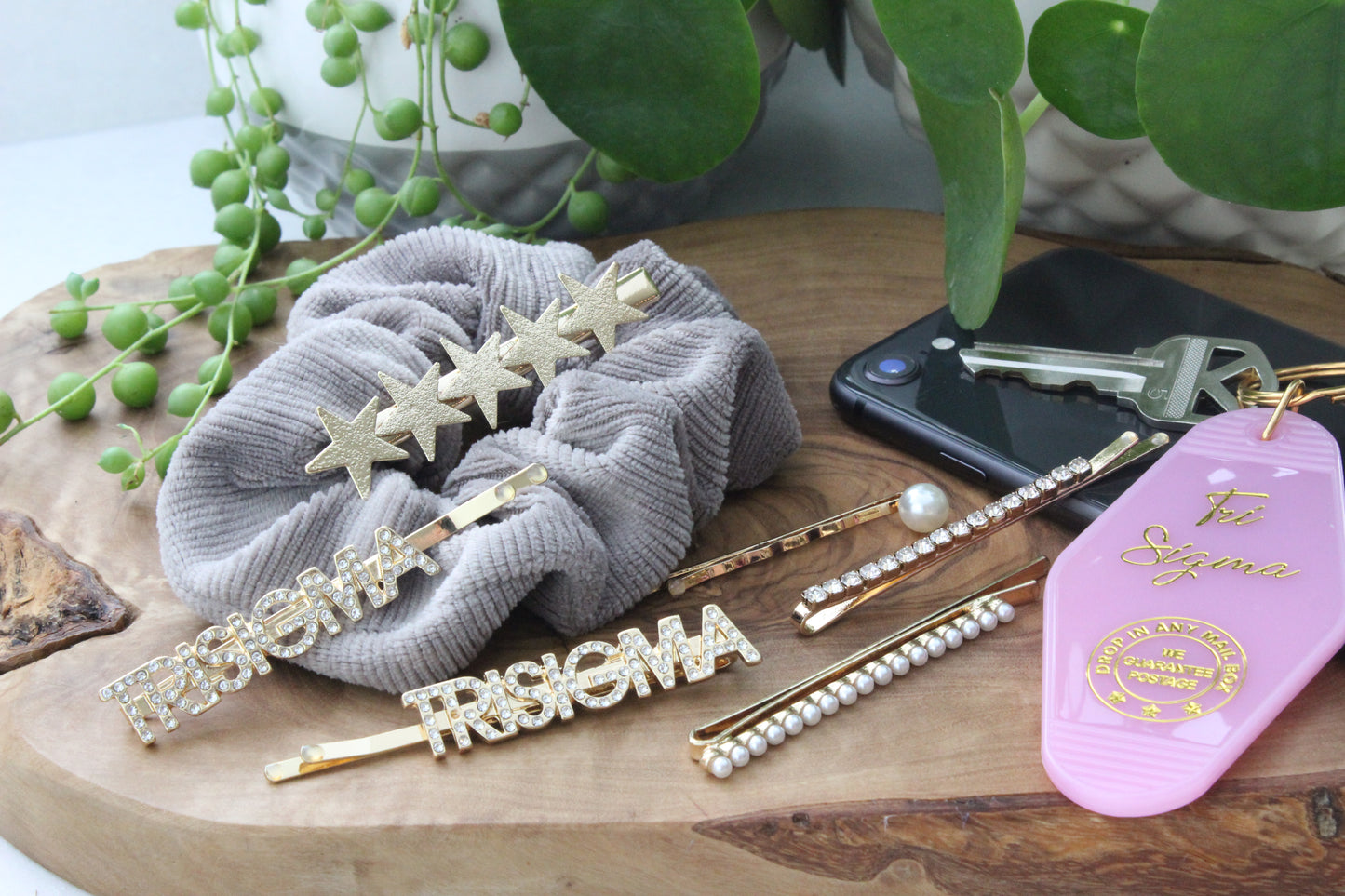 Sigma Sigma Sigma Sorority Hair Clips