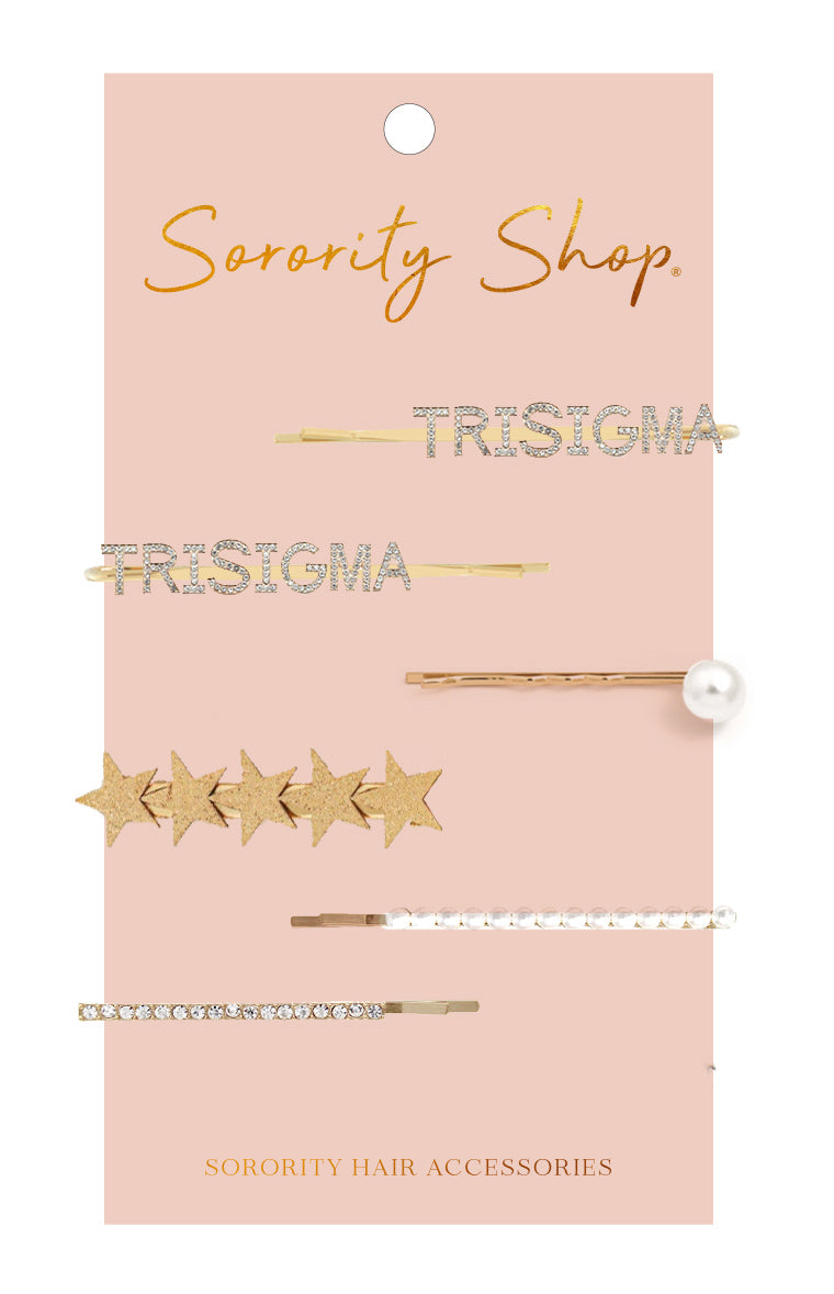Sigma Sigma Sigma Sorority Hair Clips