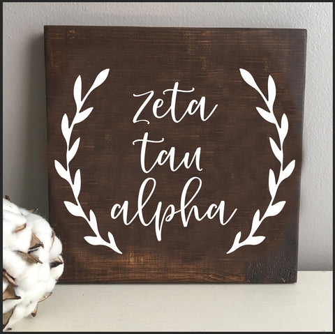 Zeta Tau Alpha Wooden Wall Art